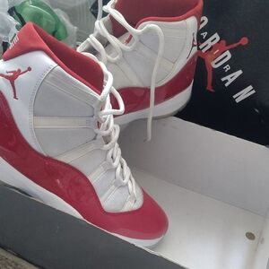 Jordan Red and White Sneakers